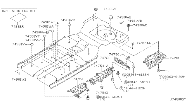 2001 Infiniti I30 Floor Fitting Diagram 4