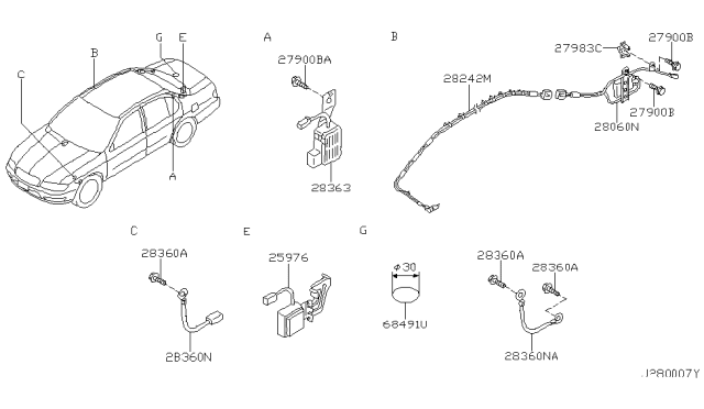 2000 Infiniti I30 Coil-Noise Suppressor Diagram for 28362-2Y900