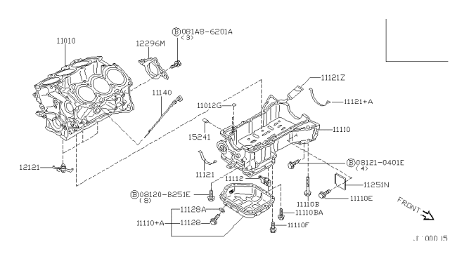 2002 Infiniti I35 Cylinder Block & Oil Pan Diagram 2