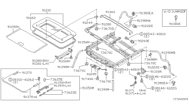 2002 Infiniti I35 Sun Roof Parts Diagram 1