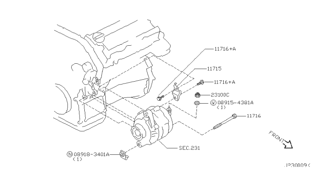 2002 Infiniti I35 Alternator Fitting Diagram 1