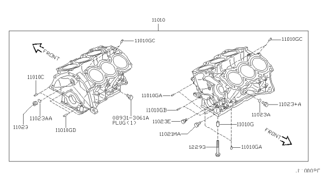 2001 Infiniti I30 Cylinder Block & Oil Pan Diagram 4