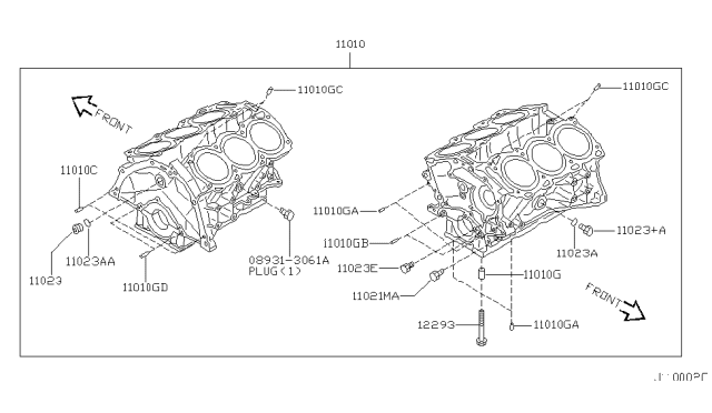 2000 Infiniti I30 Cylinder Block & Oil Pan Diagram 3