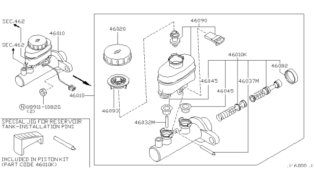 2001 Infiniti I30 Brake Master Cylinder Diagram 1
