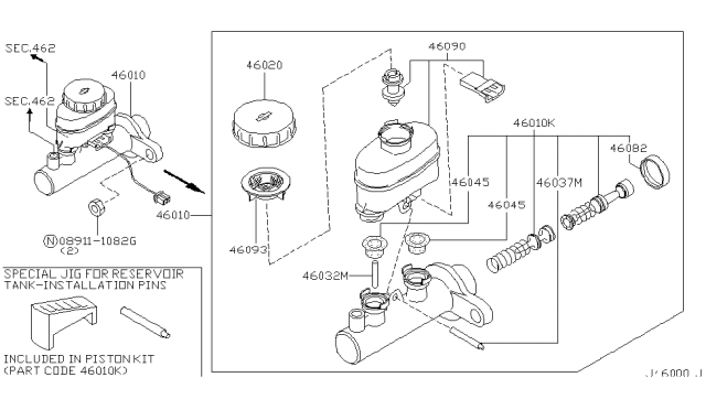 2003 Infiniti I35 Brake Master Cylinder Diagram 1