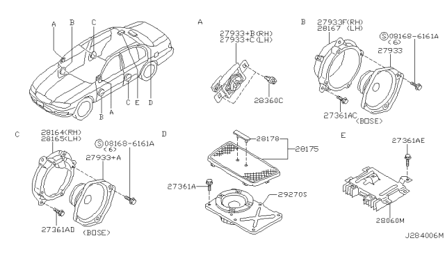 2004 Infiniti I35 Speaker Unit Diagram for 28149-6Y500