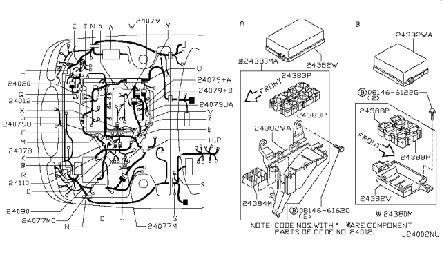 2004 Infiniti I35 Harness Assy-Engine Diagram for 24077-6Y300