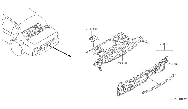 2002 Infiniti I35 Rear,Back Panel & Fitting Diagram 2