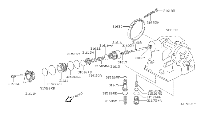 2004 Infiniti I35 Clutch & Band Servo Diagram 3