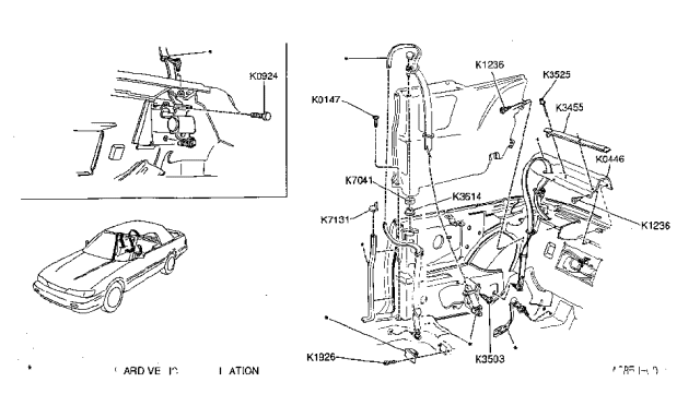 1992 Infiniti M30 FINISHER-Shock Tower Diagram for K0446-9X001