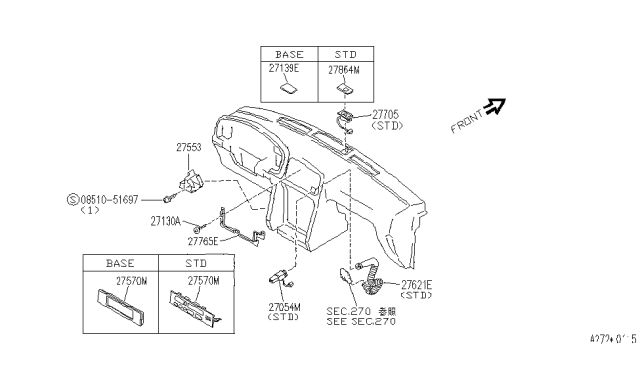 1990 Infiniti M30 FINISHER Assembly Diagram for 27791-F6601