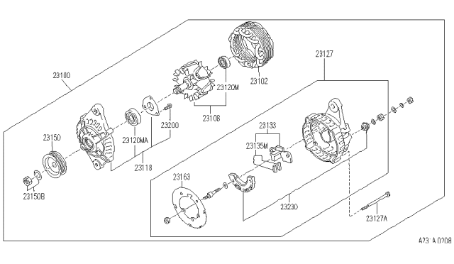 1992 Infiniti M30 Brush-Assembly F Diagram for 23142-20W00