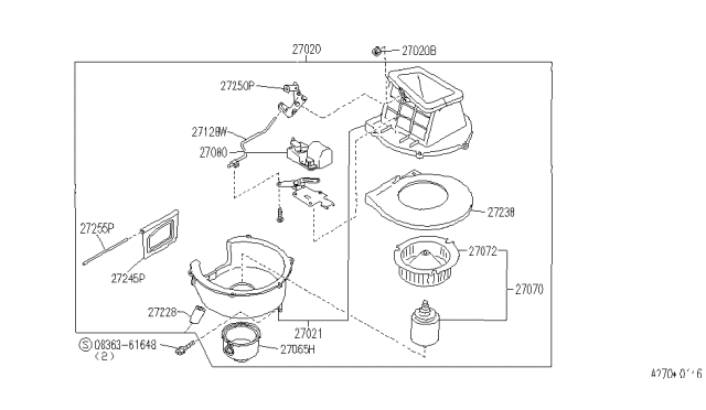 1992 Infiniti M30 Case-Blower Diagram for 27235-51L01