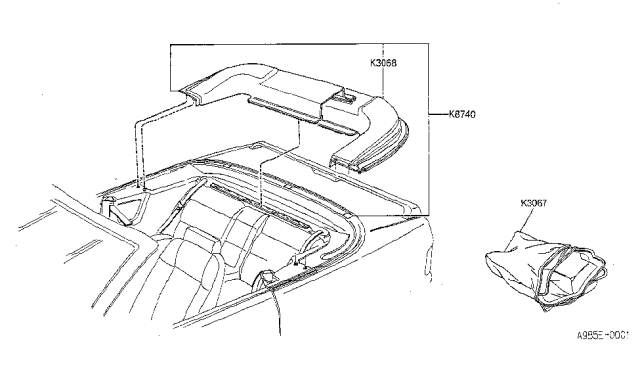 1990 Infiniti M30 Boot Assembly-Complete Diagram for K3068-9X043