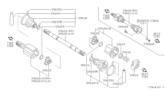 1990 Infiniti M30 Bolt Diagram for 39606-56S10