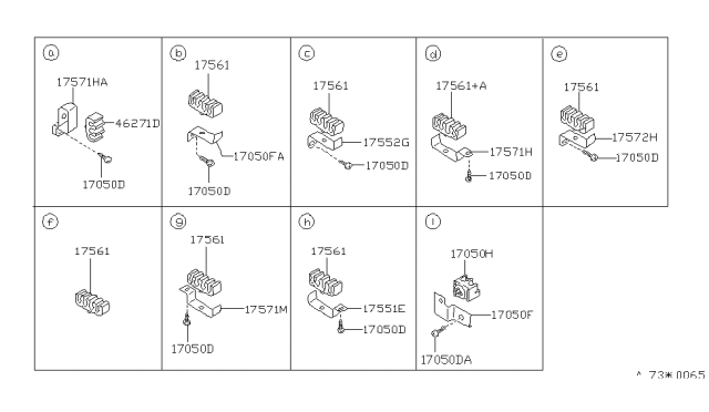 1992 Infiniti M30 Clamp Diagram for 17571-W1002