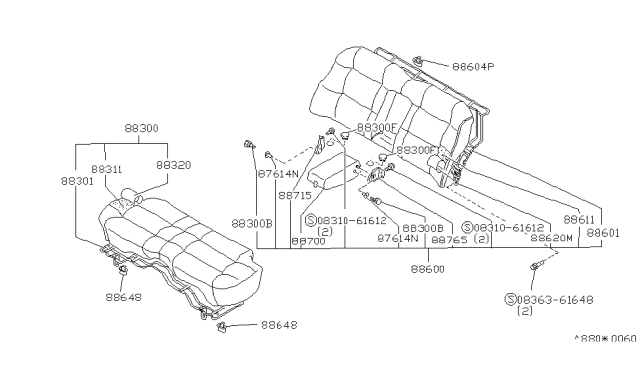 1991 Infiniti M30 Rear Seat Diagram