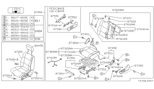 1991 Infiniti M30 Head Rest Assembly-Front Seat Diagram for 86400-F6622