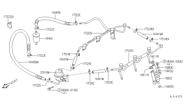 1990 Infiniti M30 Hose Fuel Diagram for 17525-V5000