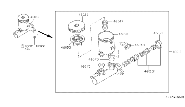 1990 Infiniti M30 Brake Master Cylinder Diagram 2