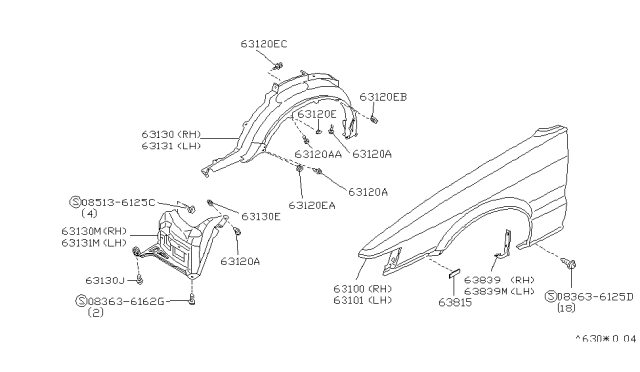 1991 Infiniti M30 Seal-Stopper Diagram for 60895-F6600