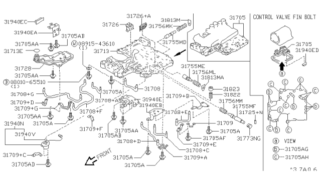 1992 Infiniti M30 Oil Strainer Assembly Diagram for 31728-41X00