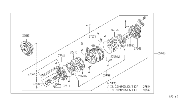 1991 Infiniti M30 Clutch Set-Magnet Diagram for 92660-F6600