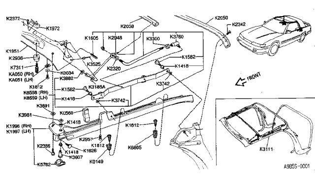 1990 Infiniti M30 Washer Diagram for K2948-9X201