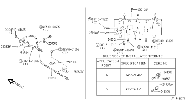 1990 Infiniti M30 Washer Diagram for 24899-D0200