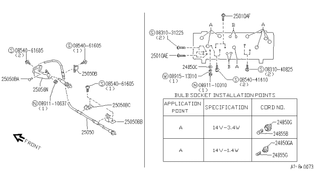 1990 Infiniti M30 Instrument Meter & Gauge Diagram 3