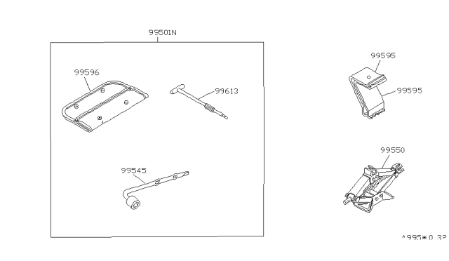 1991 Infiniti M30 Tool Set-Standard Diagram for 99501-F6600