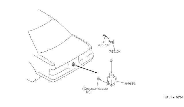 1991 Infiniti M30 Lock-Gas Filler Diagram for 78526-F6600