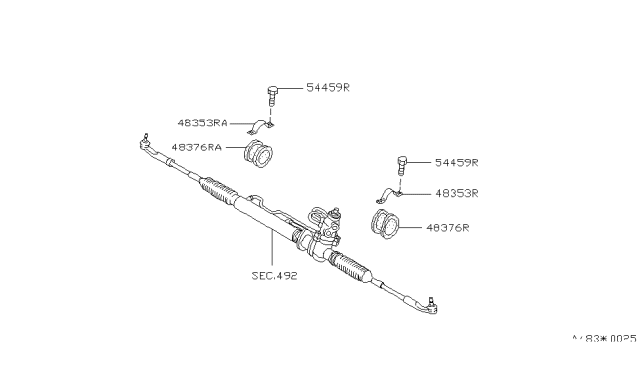 1990 Infiniti M30 Bracket Diagram for 54449-42L10