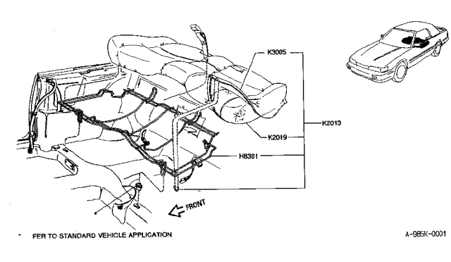 1990 Infiniti M30 Cushion Assy-Rear Seat Diagram for K2013-9X003