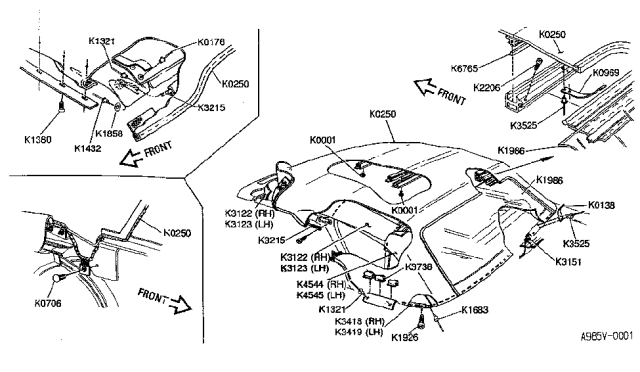 1990 Infiniti M30 Clip-Top MECH Diagram for K3738-9X001