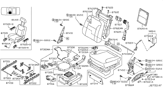 2006 Infiniti Q45 Front Seat Diagram 3