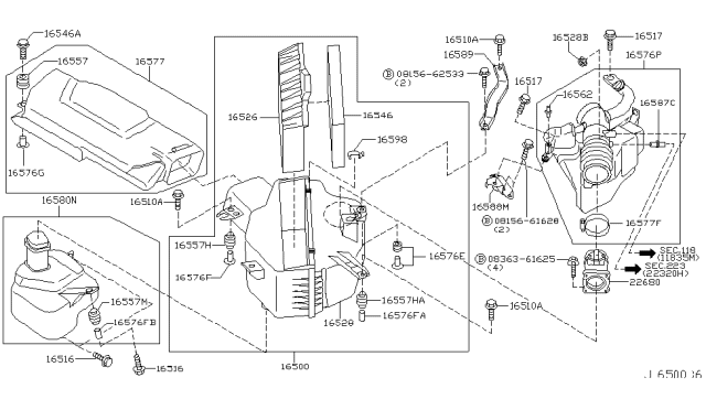 2005 Infiniti Q45 Air Cleaner Diagram 1