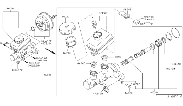 2004 Infiniti Q45 Brake Master Cylinder Diagram 3