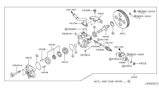 2005 Infiniti Q45 Power Steering Pump Diagram 2