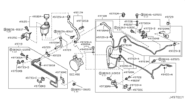 2005 Infiniti Q45 Power Steering Piping Diagram 2