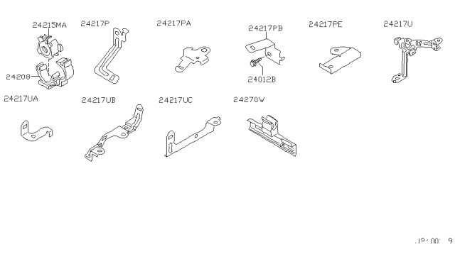 2002 Infiniti Q45 Guide Clip Diagram for 24208-AR001