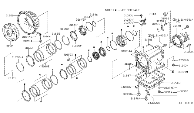 2002 Infiniti Q45 Torque Converter,Housing & Case Diagram 2