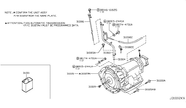 2004 Infiniti Q45 Automatic Transmission-W/O Programming Diagram for 31020-90X4D