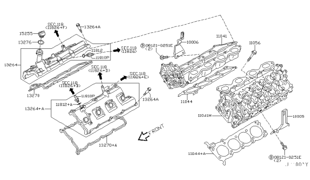 2002 Infiniti Q45 Cylinder Head & Rocker Cover Diagram 1