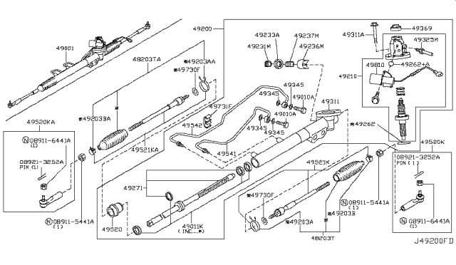 2005 Infiniti Q45 Power Steering Gear Diagram 1