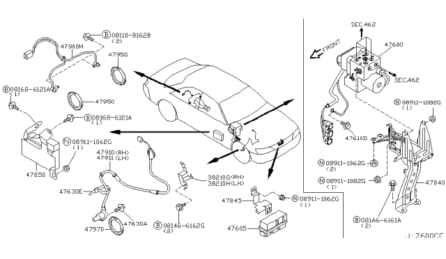 2004 Infiniti Q45 Anti Skid Control Diagram 1