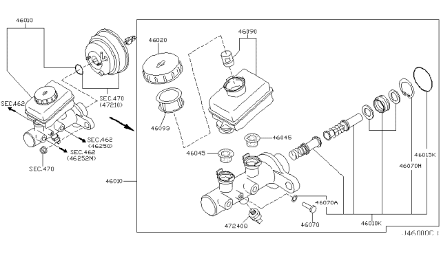 2005 Infiniti Q45 Brake Master Cylinder Diagram 3