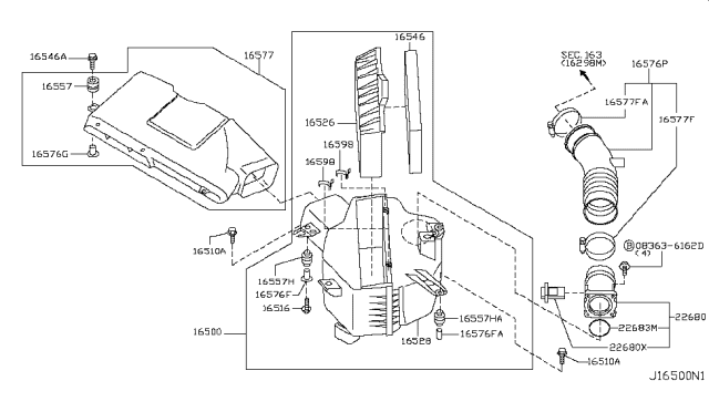 2005 Infiniti Q45 Air Cleaner Diagram 2