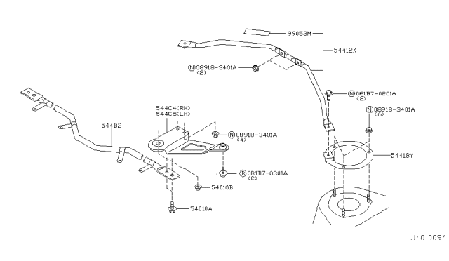 2004 Infiniti Q45 Bar Assy-Tower,Front Diagram for 544A2-AR001