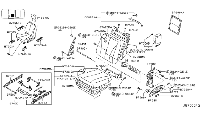 2002 Infiniti Q45 Front Seat Diagram 1